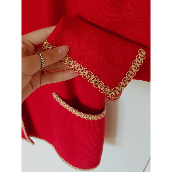 Vintage St. John Red Military Style Cardigan/Coat - Picture 11 of 11